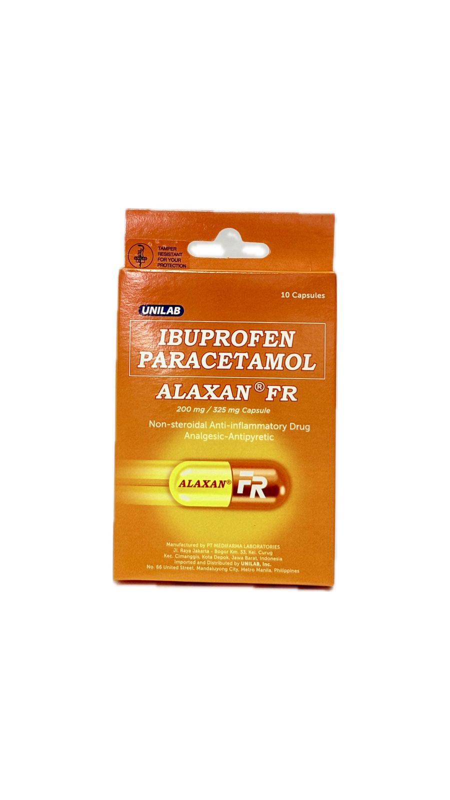 Ibuprofen, Paracetamol ALAXAN FR CAP 10 pcs