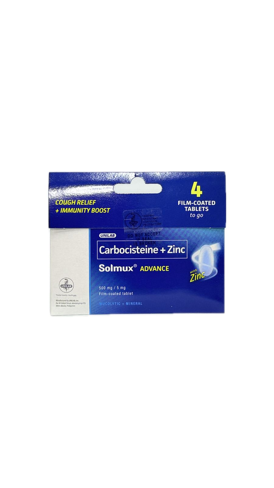Carbocisteine + Zinc 4caps/pack (SOLMUX ADVANCE)