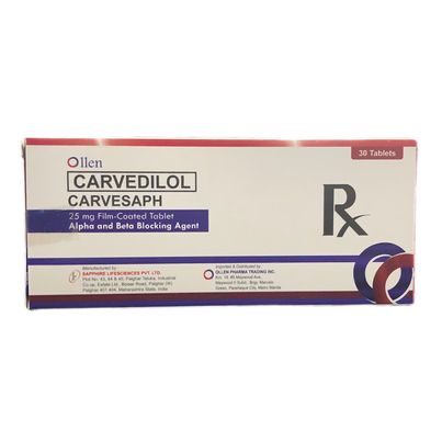 Carvedilol (Carvesaph) 25mg Tablet