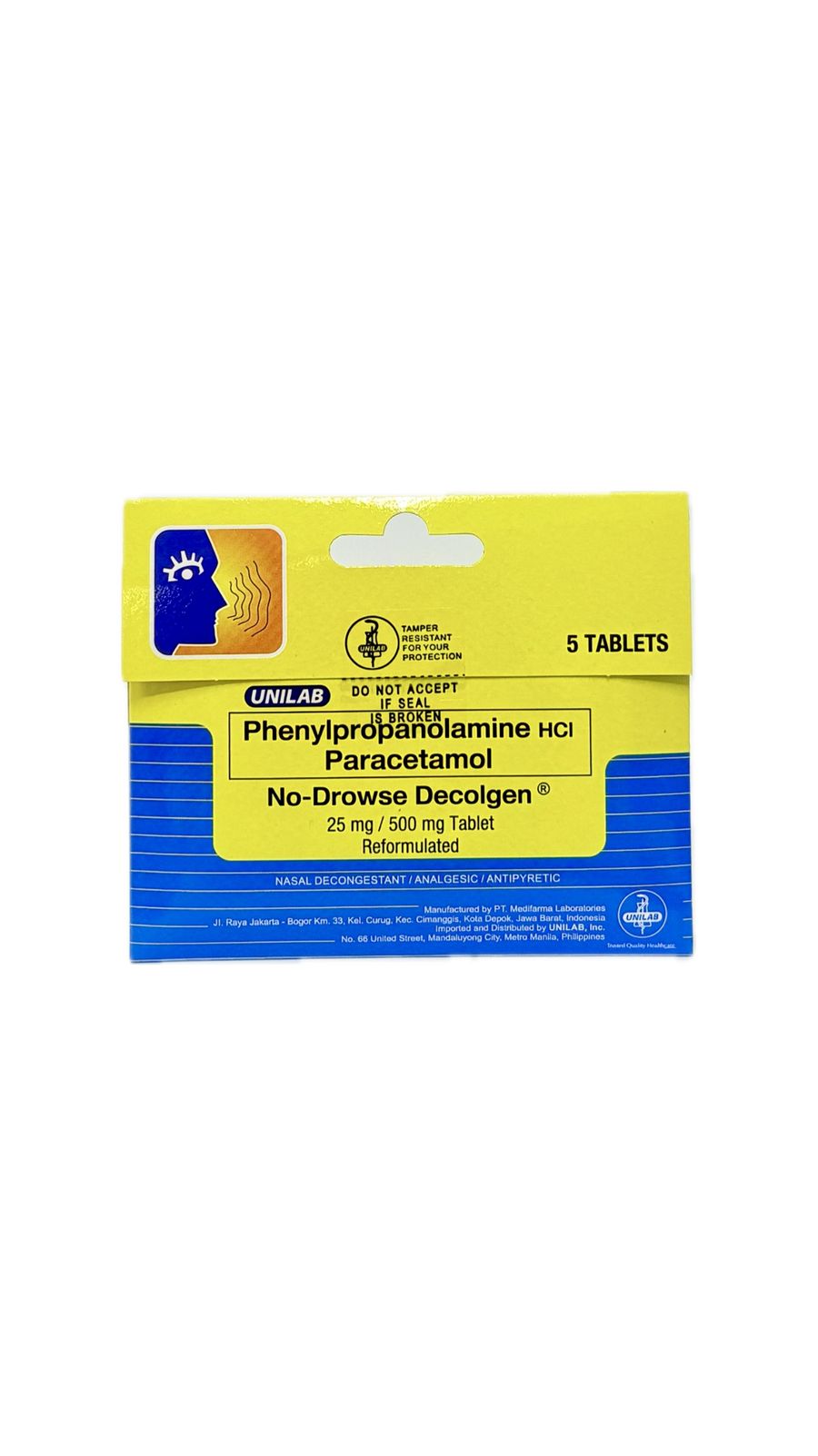Para + Phenyl 5tabs/pack (No-Drowse DECOLGEN)