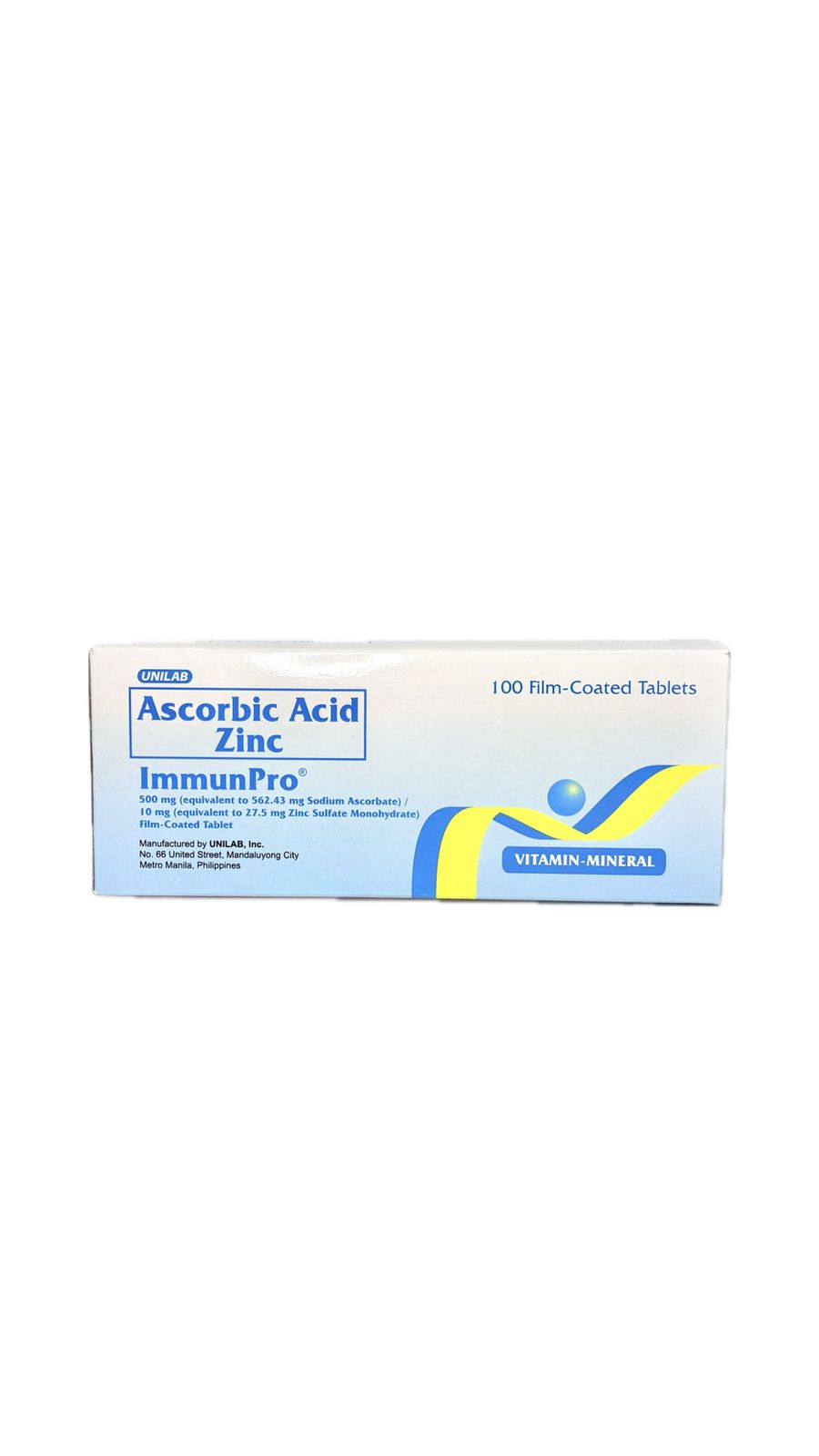 Sodium Ascorbate 500mg + Zinc 10mg IMMUNPRO 500MG/10MG TAB 100