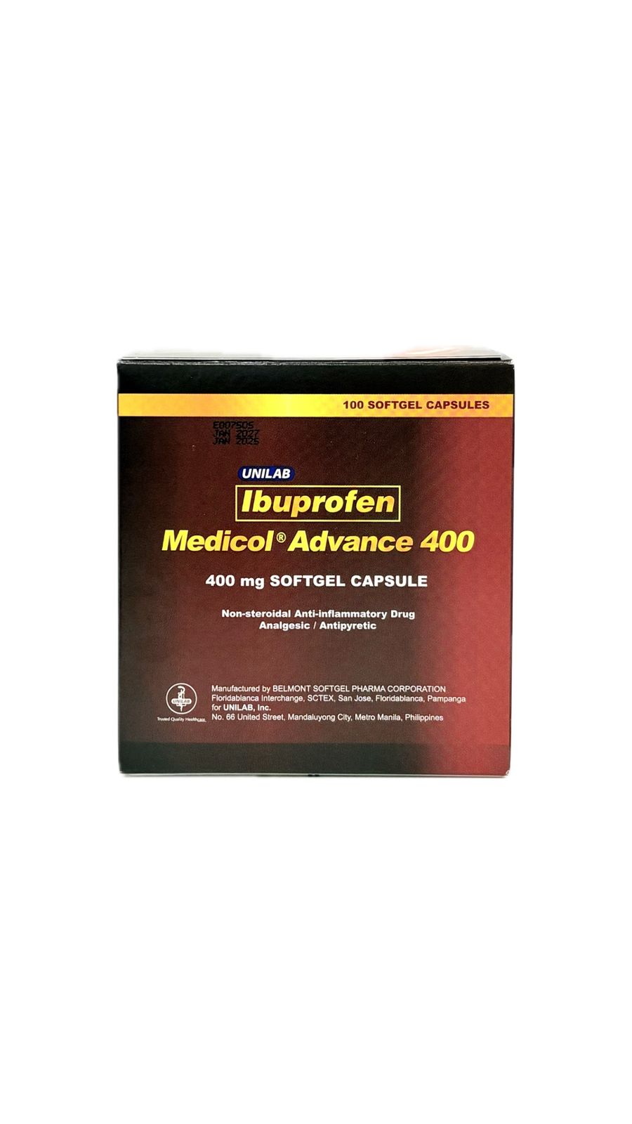 Ibuprofen MEDICOL ADVANCE 400MG CAP 100