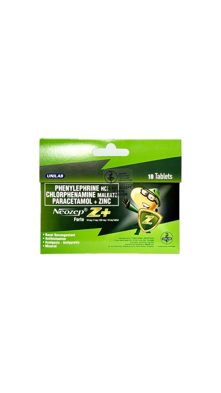 Para + Phenyl + Chlorphen + Zn NEOZEP Z+ FORTE TAB 10 pcs