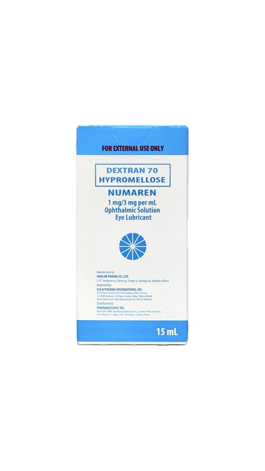 DEXTRAN 70 + HYPROMELLOSE	Numaren	1mg