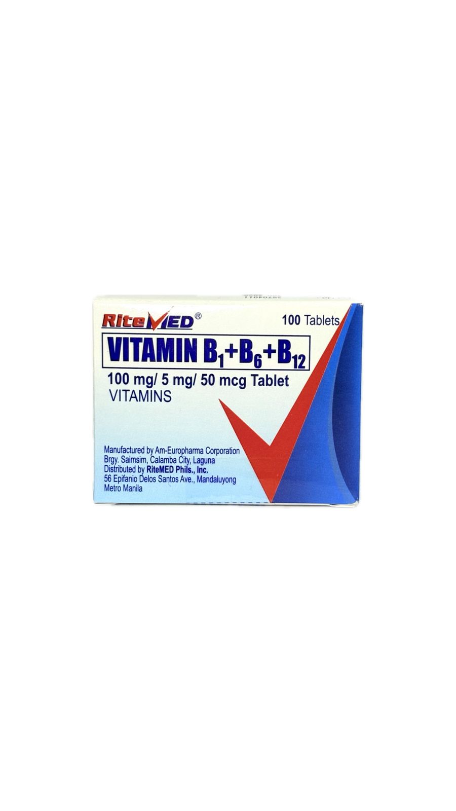RiteMed VITAMIN B COMPLEX TAB 100mg/5mg/50mcg